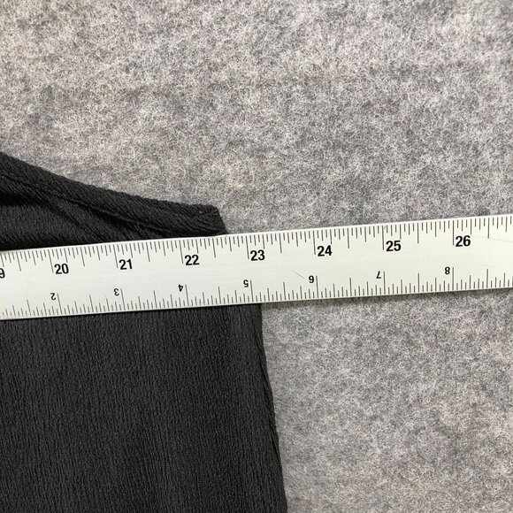 NWT Three Bird Nest Ellie Ruffle Midi Dress M Cami Black Crepe Scoop Neck Loose - Picture 7 of 10